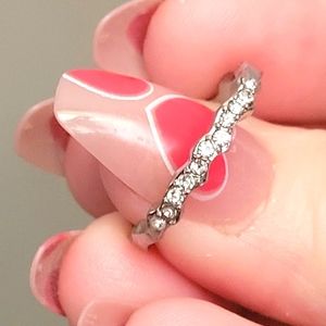 Wedding band, stacker ring, or by itself white sapphire ring.